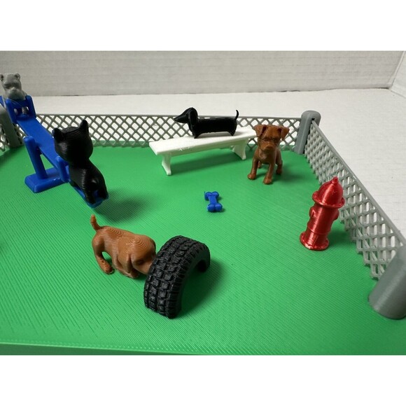 Dog Park Desk Decor With Boston Terrier Boxer Poodle Figurines Desk Buddy Puppy - Picture 4 of 6